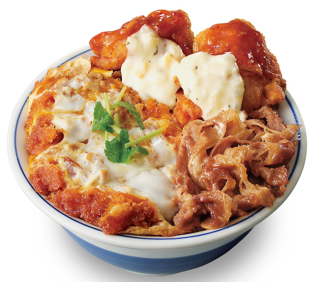 かつや「牛・豚・鶏のトリプルカツ丼 H(ヘビー)」